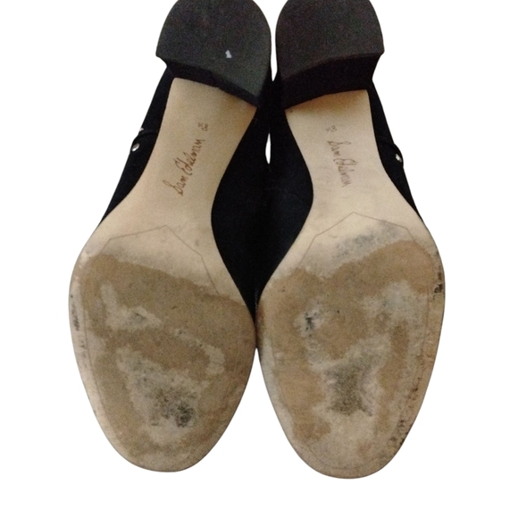 Sam Edelman Black Suede Ankle Boots Silver Studded Booties Size 8 - Picture 8 of 11